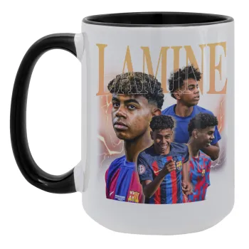 lamine yamal FCB, Κούπα Mega 15oz, κεραμική Μαύρη, 450ml