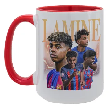 lamine yamal FCB, Κούπα Mega 15oz, κεραμική Κόκκινη, 450ml