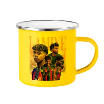 lamine yamal FCB, Κούπα Μεταλλική εμαγιέ Κίτρινη 360ml