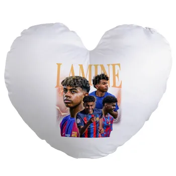 lamine yamal FCB, Μαξιλάρι καναπέ καρδιά 40x40cm περιέχεται το  γέμισμα