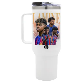lamine yamal FCB, Mega Stainless steel Tumbler with lid, double wall 1,2L