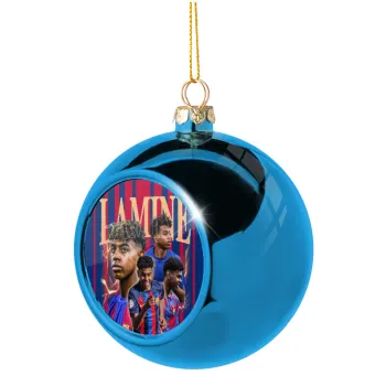 lamine yamal FCB, Blue Christmas tree ball ornament 8cm