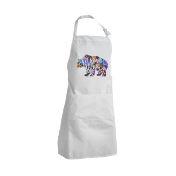 Mama Bear floral, Adult Chef Apron (with sliders and 2 pockets)