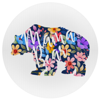 Mama Bear floral, Mousepad Round 20cm
