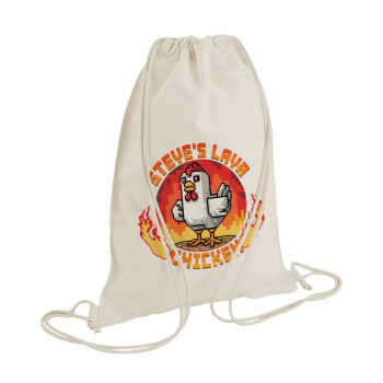 Steve's Lava Chicken, Τσάντα πλάτης πουγκί GYMBAG natural (28x40cm)