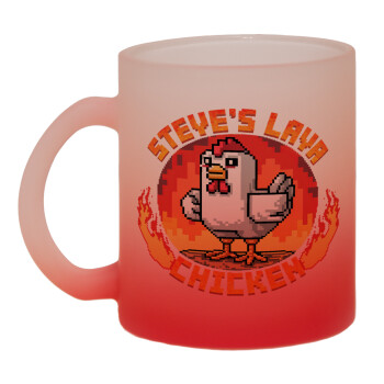 Steve's Lava Chicken, Κούπα γυάλινη δίχρωμη με βάση το κόκκινο ματ, 330ml
