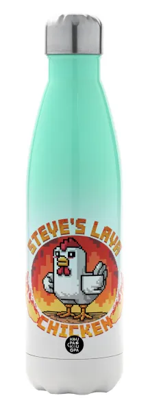 Steve's Lava Chicken — Metal mug thermos Green/White (Stainless steel), double wall, 500ml
