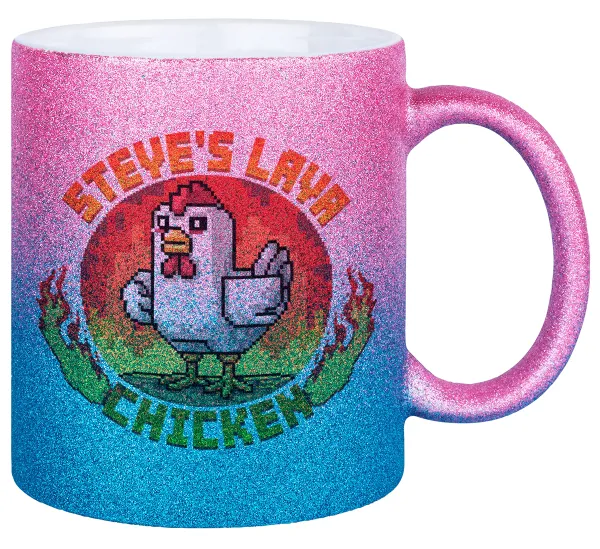 Steve's Lava Chicken — Κούπα Χρυσή/Μπλε Glitter, κεραμική, 330ml