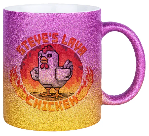Steve's Lava Chicken — Κούπα Χρυσή/Ροζ Glitter, κεραμική, 330ml
