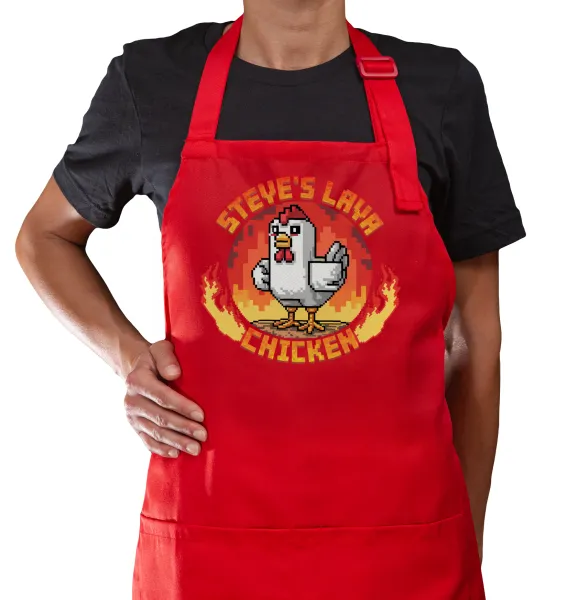 Steve's Lava Chicken — Κόκκινη Ποδιά μαγειρικής με τσέπες (ΕΝΗΛΙΚΩΝ)