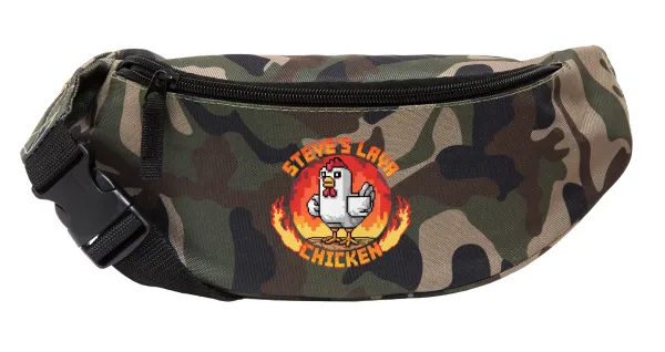 Steve's Lava Chicken — Unisex waist bag (banana) in Jungle camouflage color with 2 pockets