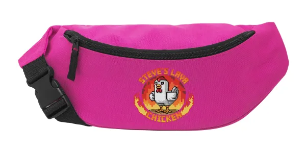 Steve's Lava Chicken — Unisex waist bag (banana) in PINK color with 2 pockets