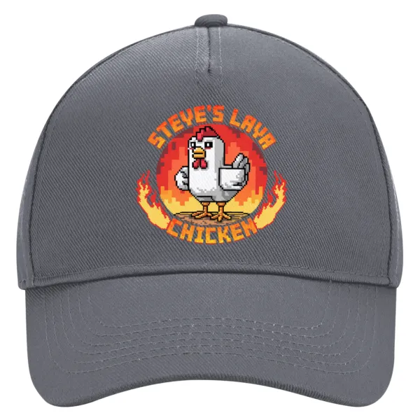 Steve's Lava Chicken — Ultimate Adult Hat Grey, (100% COTTON DRILL, ADULT, UNISEX, ONE SIZE)