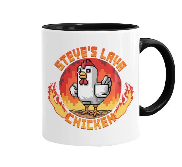 Steve's Lava Chicken — Mug colored black, ceramic, 330ml