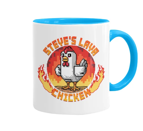 Steve's Lava Chicken — Κούπα χρωματιστή γαλάζια, κεραμική, 330ml