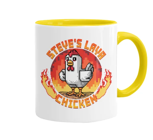 Steve's Lava Chicken — Mug colored yellow, ceramic, 330ml