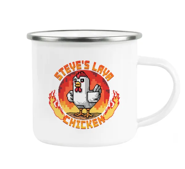 Steve's Lava Chicken — Metallic enamel cup white 360ml