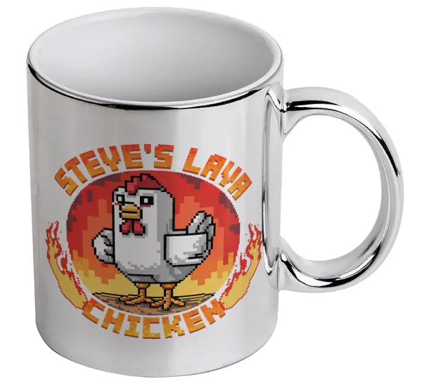Steve's Lava Chicken — Mug ceramic, silver mirror, 330ml