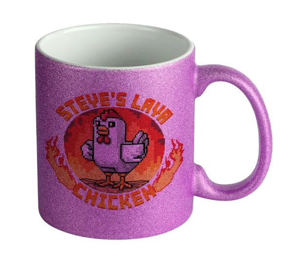 Steve's Lava Chicken — Κούπα Μωβ Glitter που γυαλίζει, κεραμική, 330ml