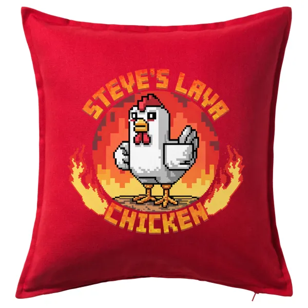 Steve's Lava Chicken — Sofa cushion RED 50x50cm includes filling