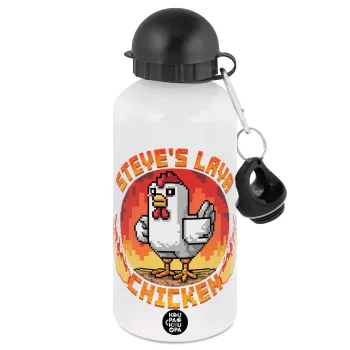 Steve's Lava Chicken, Metal water bottle, White, aluminum 500ml