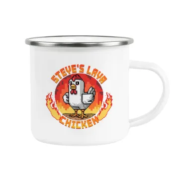 Steve's Lava Chicken, Κούπα Μεταλλική εμαγιέ λευκη 360ml
