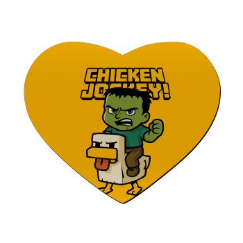 Chicken Jockey, Mousepad καρδιά 23x20cm