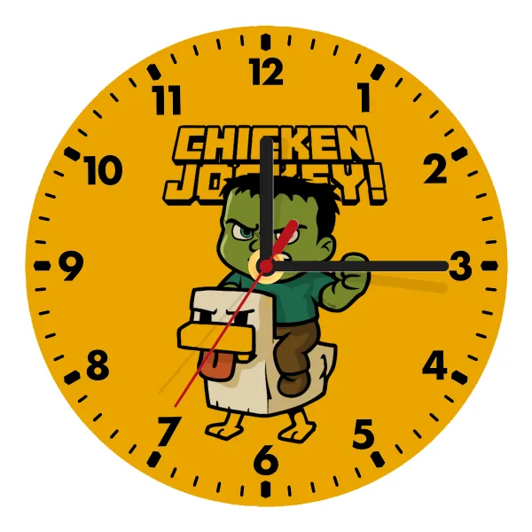 Chicken Jockey — Ρολόι τοίχου ξύλινο (20cm)