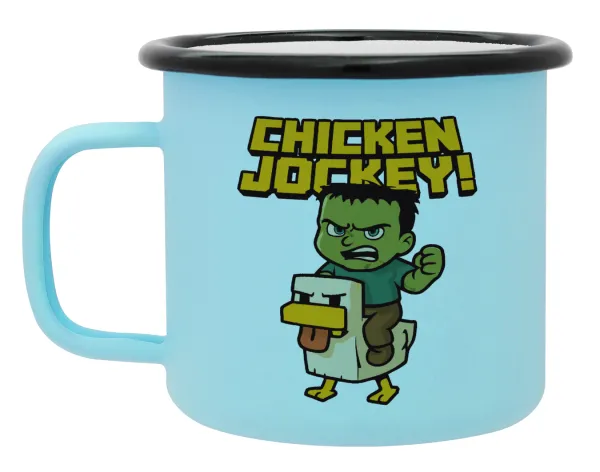 Chicken Jockey — Κούπα Μεταλλική εμαγιέ ΜΑΤ σιέλ 360ml
