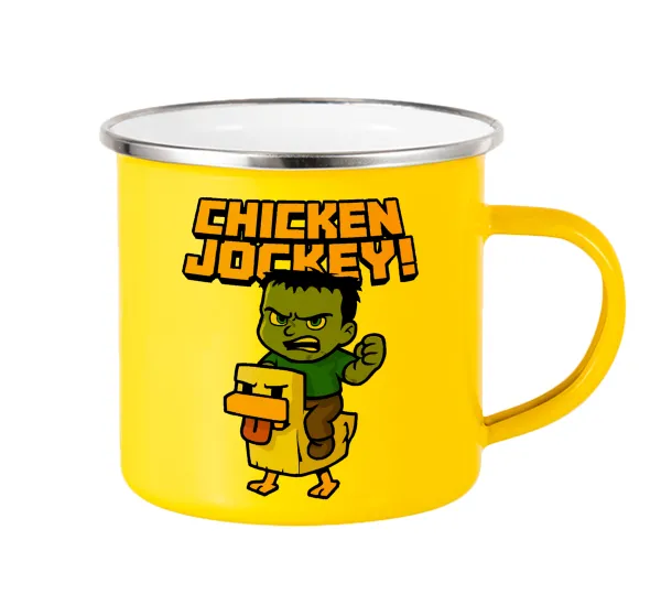 Chicken Jockey — Κούπα Μεταλλική εμαγιέ Κίτρινη 360ml
