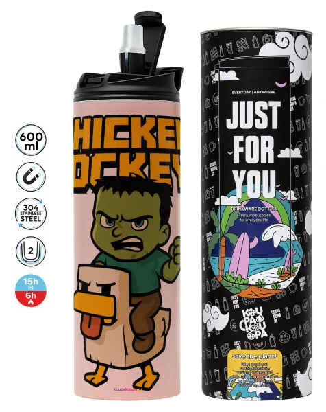 Chicken Jockey — Tumbler stainless steel PINK 600ml