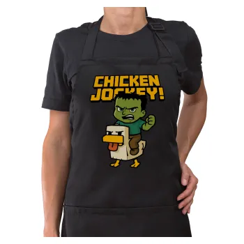 Chicken Jockey, Ποδιά μακριά Σεφ ολόσωμη με τσέπες Μαύρη (ΕΝΗΛΙΚΩΝ)