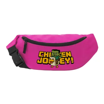 Chicken Jockey, Unisex τσαντάκι μέσης (μπανάνα) χρώματος ΡΟΖ με 2 τσέπες