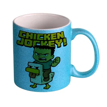 Chicken Jockey, Κούπα Σιέλ Glitter που γυαλίζει, κεραμική, 330ml