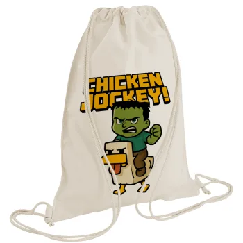 Chicken Jockey, Τσάντα πλάτης πουγκί GYMBAG natural (28x40cm)
