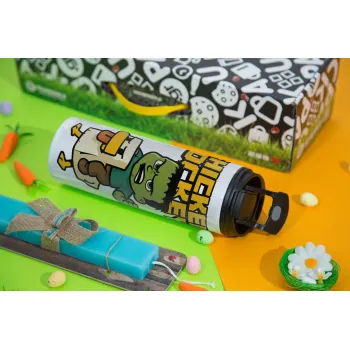 Chicken Jockey, Πασχαλινή Λαμπάδα με Travel Tumbler θερμό με διπλό καπάκι (600ml, BPA free) & κερί αρωματικό πλακέ (30cm) (ΤΙΡΚΟΥΑΖ)