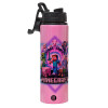 Metallic water bottle with safety lid, 850ml aluminum