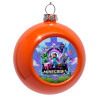 Orange Christmas tree ornament bauble 8cm