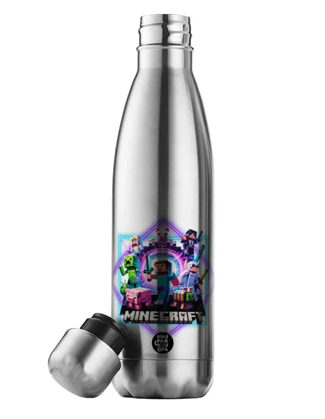 Minecraft Nether Portal — Inox (Stainless steel) double-walled metal mug, 500ml