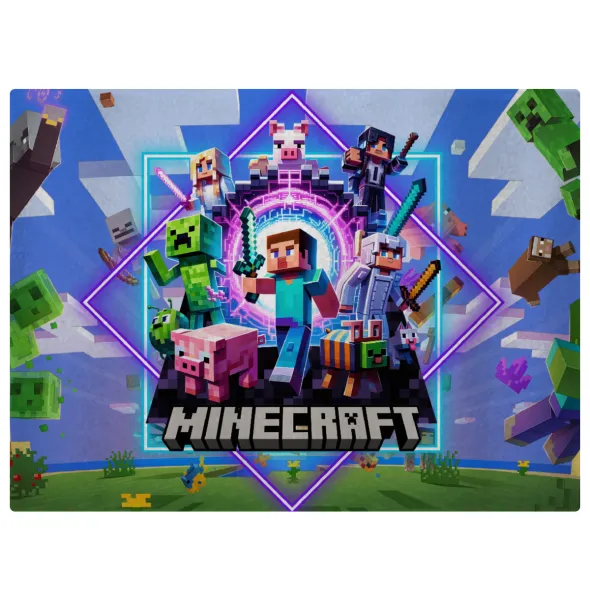 Minecraft Nether Portal — Glass cutting board (38x28cm)