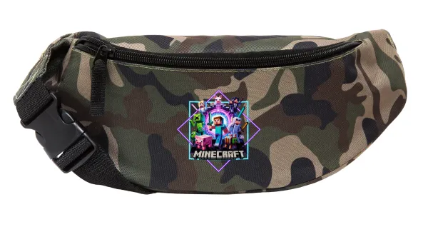 Minecraft Nether Portal — Unisex waist bag (banana) in Jungle camouflage color with 2 pockets