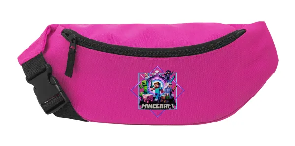 Minecraft Nether Portal — Unisex waist bag (banana) in PINK color with 2 pockets