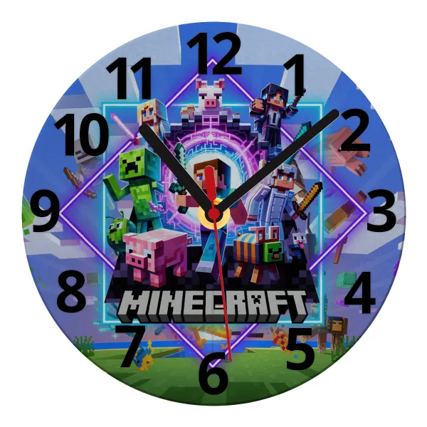 Minecraft Nether Portal — Glass wall clock (20cm)