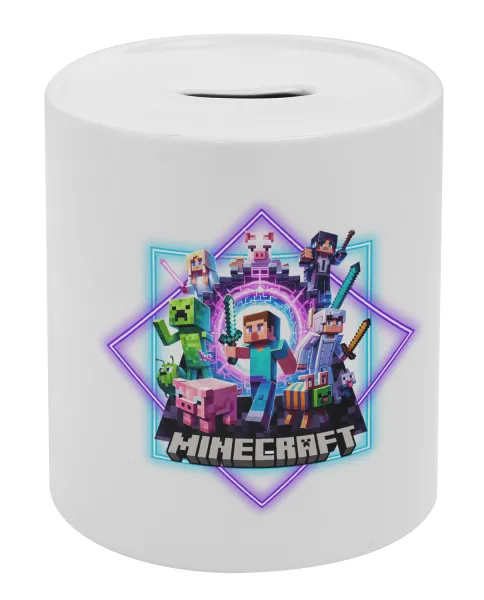 Minecraft Nether Portal — Porcelain money box with stopper