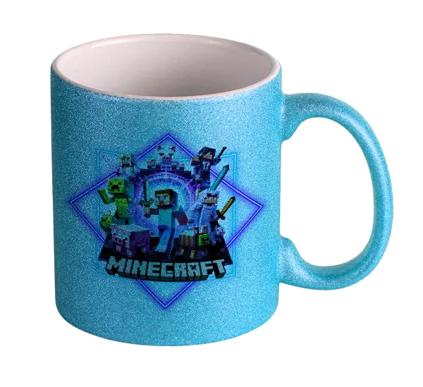 Minecraft Nether Portal — Κούπα Σιέλ Glitter που γυαλίζει, κεραμική, 330ml