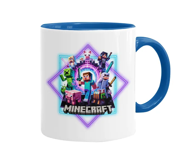 Minecraft Nether Portal — Κούπα χρωματιστή μπλε, κεραμική, 330ml