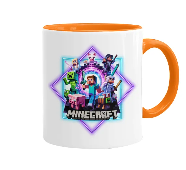 Minecraft Nether Portal — Κούπα χρωματιστή πορτοκαλί, κεραμική, 330ml