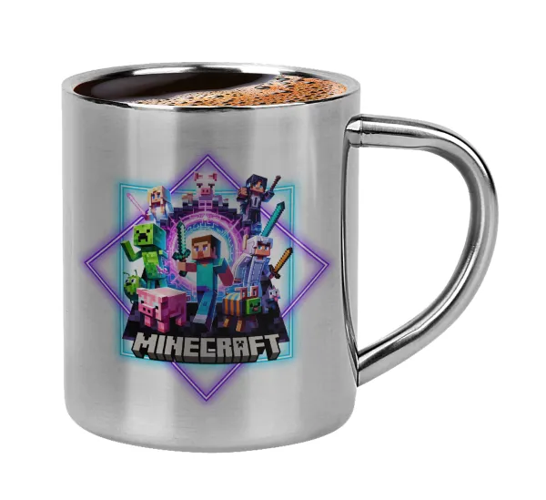 Minecraft Nether Portal — Κουπάκι μεταλλικό διπλού τοιχώματος για espresso (220ml)