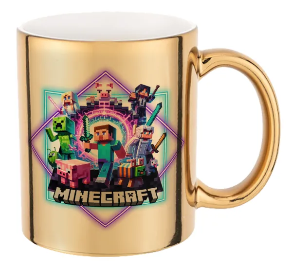 Minecraft Nether Portal — Mug ceramic, gold mirror, 330ml