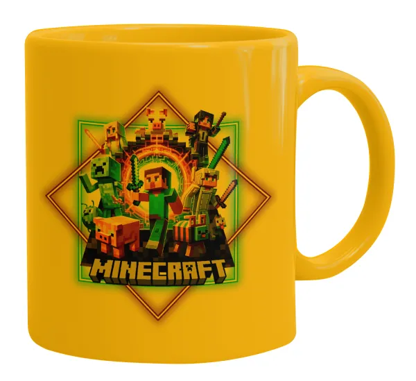 Minecraft Nether Portal — Ceramic coffee mug yellow, 330ml